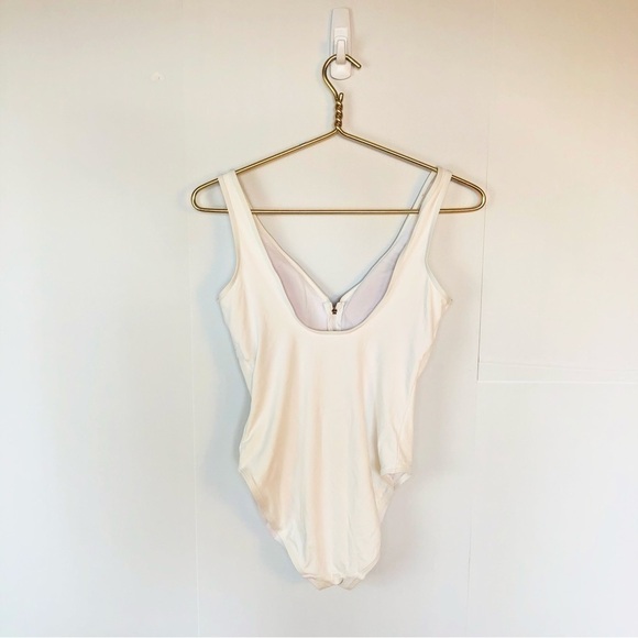 RALPH Lauren white one-piece gold front zip swimsuit 8 - Picture 3 of 12